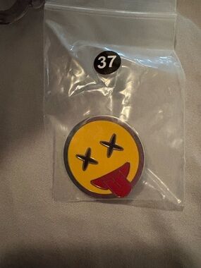 Coach Silver Round Pin Back with Logo